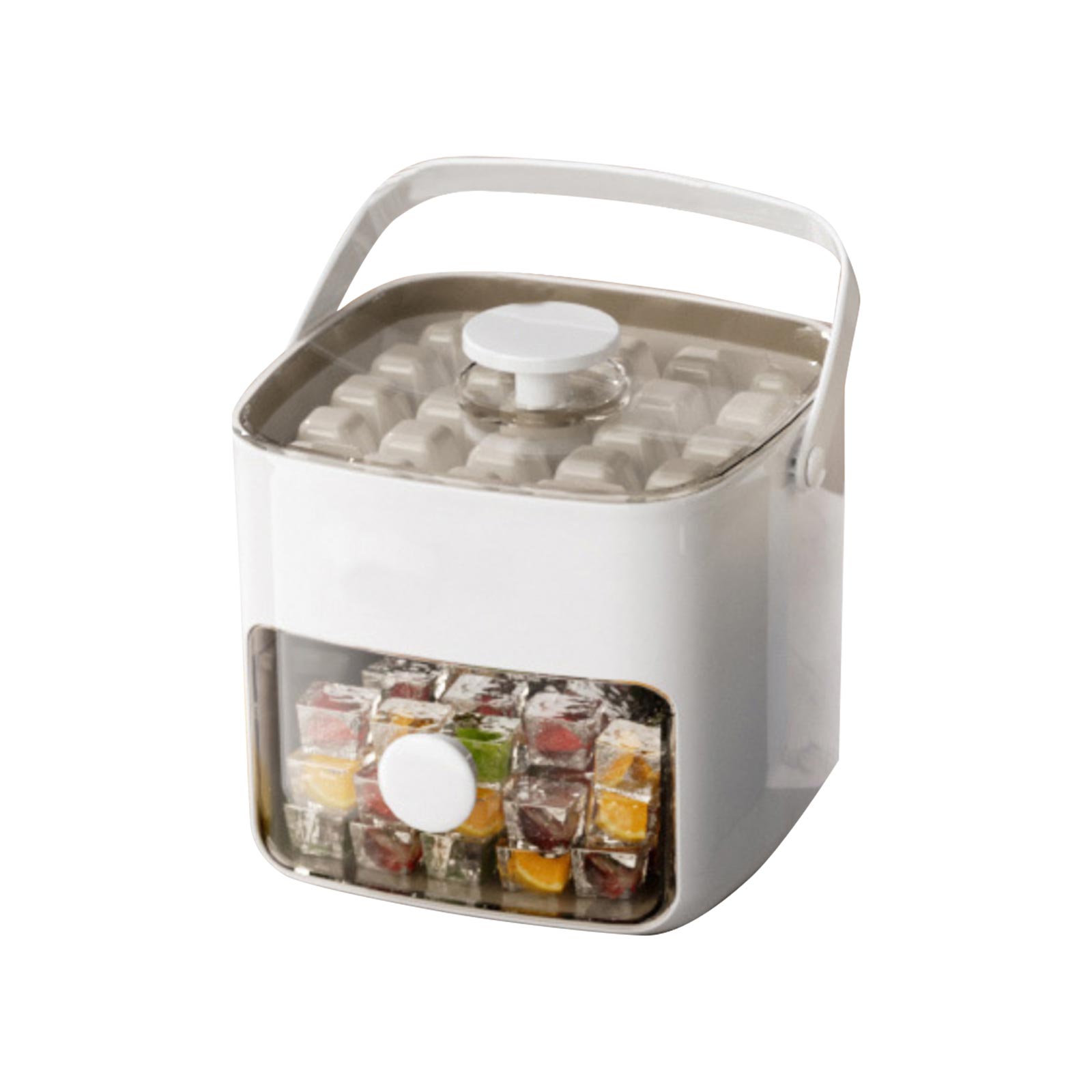 

Double Layer Ice Machine, Portable Ice Box Case, Large Capacity Ice Storage Device, Press Type Ice Mold one size білий