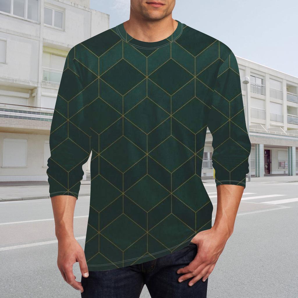 Men's T Shirt O-Neck Clothing Apparel Outdoor Long Sleeve Print Fashion Designer Vintage