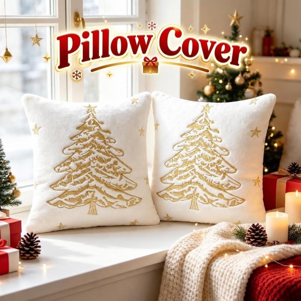 Embroidery Plushie Pillow Case 45x45cm Cushion Cover New Throw Pillow Cover Christmas Decor