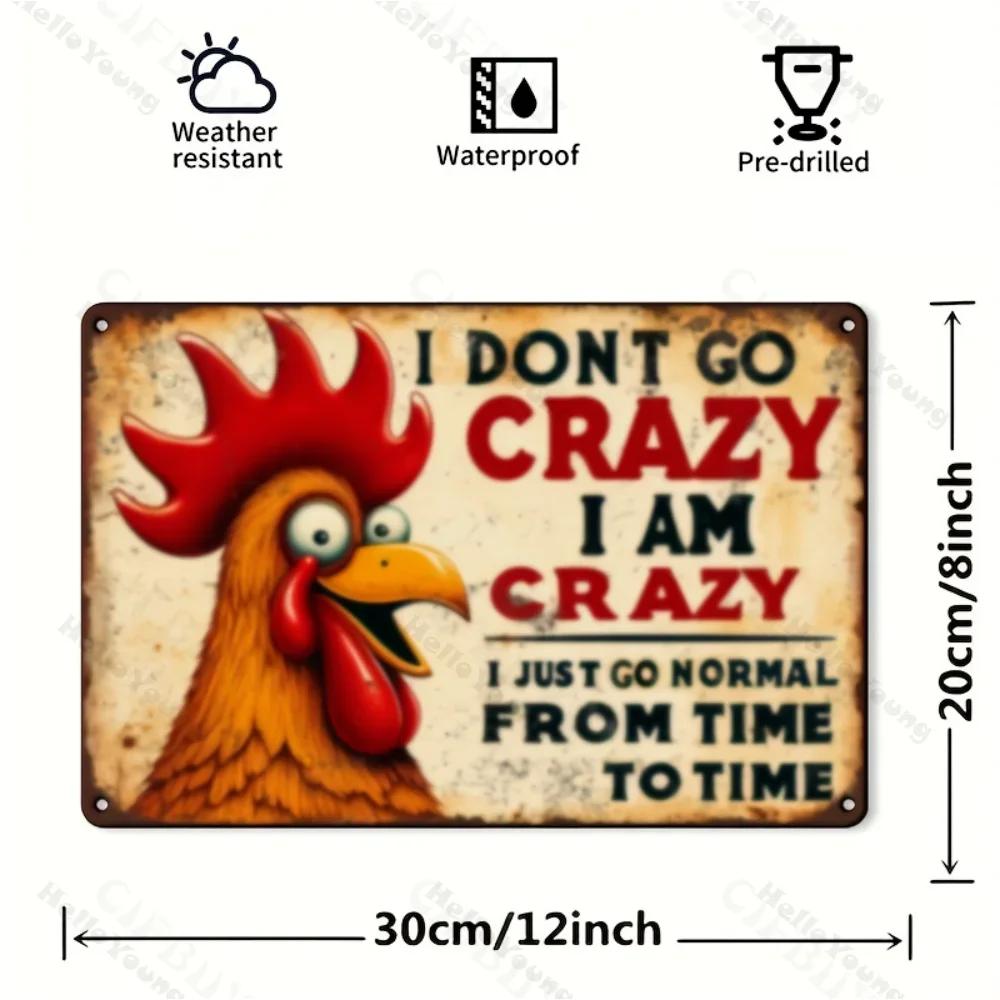 Delightful Charming Humorous Chicken Aluminum Sign, Retro Style, Weatherproof Wall Art with Holes, Ideal for Bar/Farmhouse.