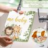 Eucalyptus Leaves Placemats Set of 4, Welcome Baby Waterproof Linen Placemats, Baby Shower Party Supplies, Table Mats for Indoor or Outdoor Dining
