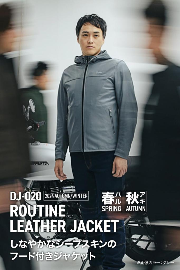 Daytona Motorcycle Leather Genuine CE Soft Protectors Routine Leather Jacket 48023 Jacket, Leather, Spring/Autumn, Certified, Included, DJ-020, Gray,