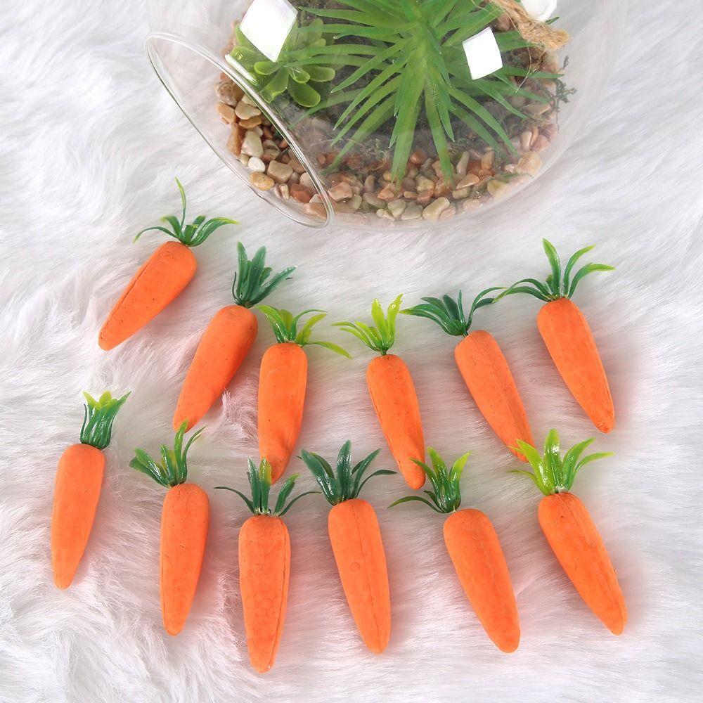 12Pcs Realistic Mini Easter Carrots Handmade Mini Carrot Hanging Pendant  Party Supplies