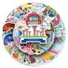 50 Singapore Cartoon Outdoor Scenery Waterproof Travel Stickers for Journals