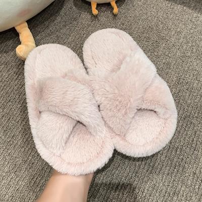 Nuove Pantofole Invernali da Bambino Morbide Soffici da Ragazza a Punta Aperta Piatti Caldi Versatili Scarpe Casual da Bambino Antiscivolo Moda Semplici