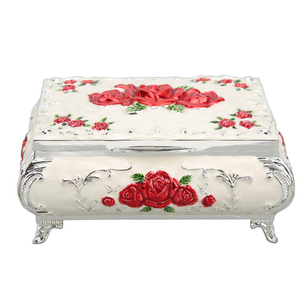 Vintage Jewelry Box Rectangular Vintage Metal Jewelry Storage Decoration Box Ladies Girls Gift