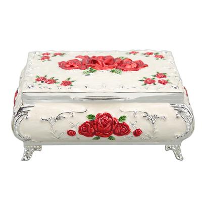 Vintage Jewelry Box Rectangular Vintage Metal Jewelry Storage Decoration Box Ladies Girls Gift