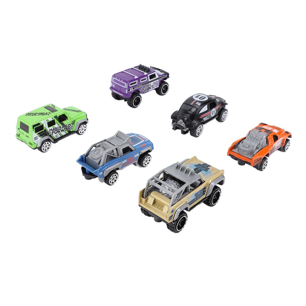 6pcs Mini Car Model Collectible Alloy Pull Back Car Play Vehicle Set for Children Over 3 Years Old