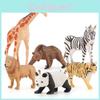 Realistische statische Zootierfiguren aus strapazierfähigem PVC Löwe Bär Panda Tiger Giraffe Mini-Modelle