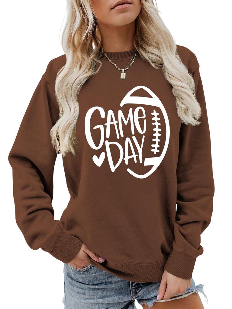Women's Game Day Rugby Heart Long Sleeve Hoodie - Autumn/Winter Comfort