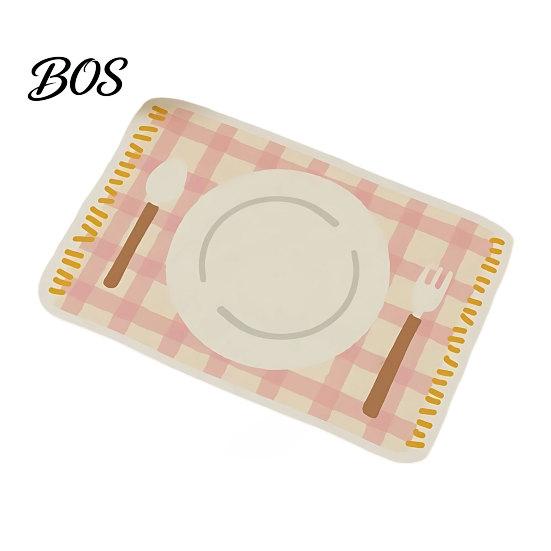 Cafe Style Placemats Rectangular Plaid Placemat, Heat Resistant Non-Slip Colorful Dining Cute Tableware Placemat Patterns, Artificial Leather