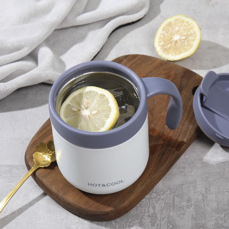 350ml/500ml Stainless Steel Coffee Thermos Mug Cold and Hot Thermal Water Bottle with Handgrip Office Vacuum Flask Tea Cup