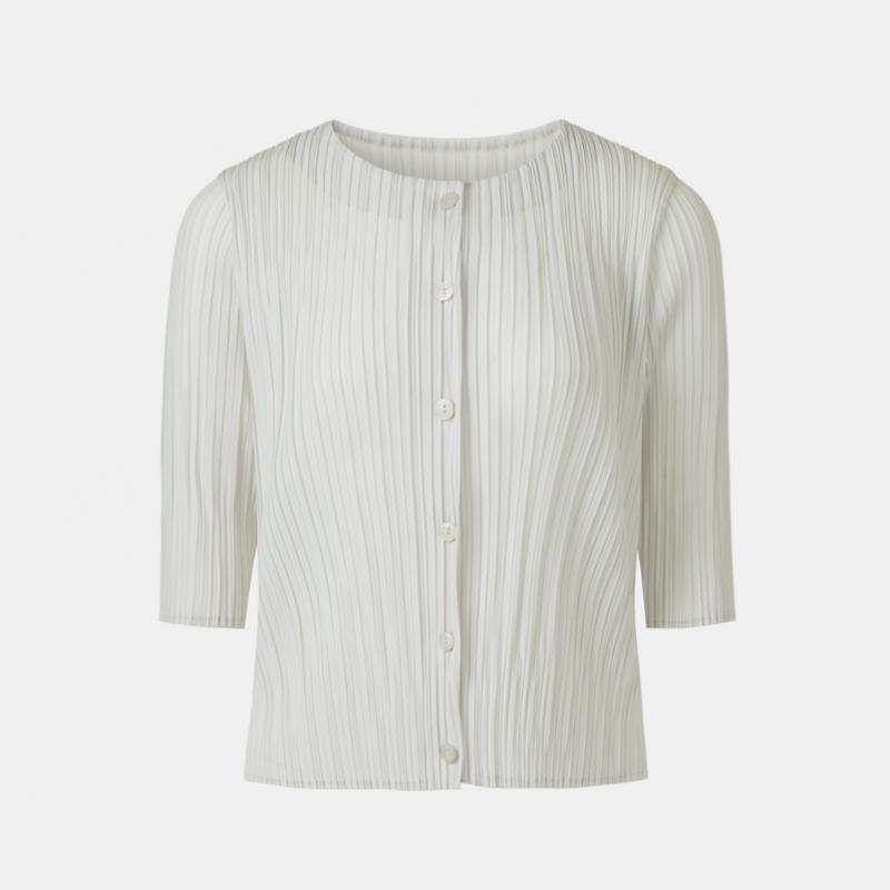 Pleats Me Irregular Pleated Button Cardigan Epcdm126001