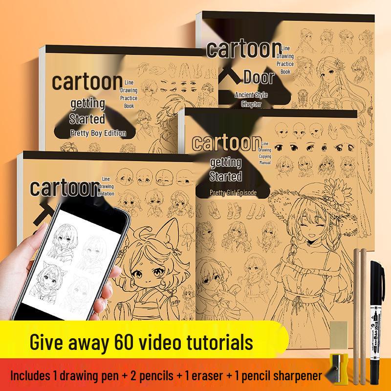 Manga Beginners' Tracing Book: Cute Anime Girls & Chibi Characters