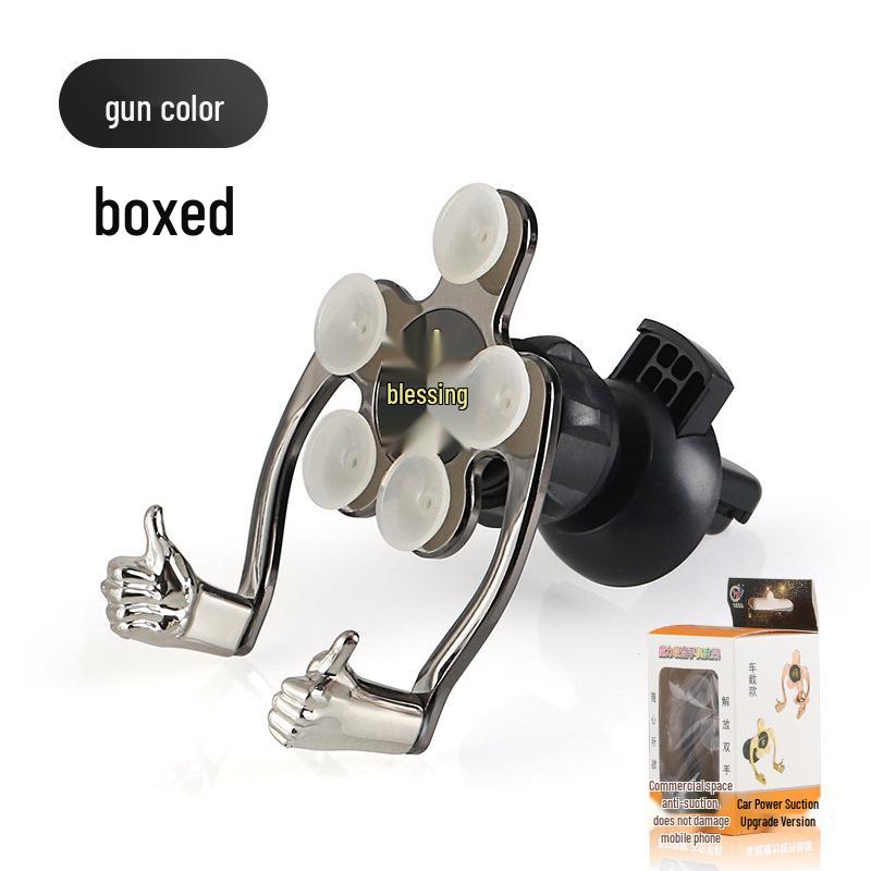 Multi-Functional Car Phone Holder with Air Vent and Suction Cup for Live Streaming Plastic