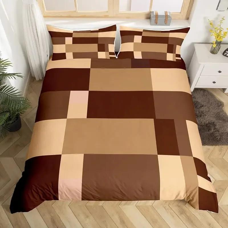 Comforter Geometric Single King Buffalo Check Comforter Modern Art Plaid Bedding Set Microfiber Geometry