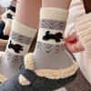 Skarpetki Fair Island Puppy z australijskiej wełny na zimę dla kobiet, pogrubiane skarpety do połowy łydki, wygodne i codzienne skarpety polarowe z butami Birken