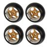 Acogedor RC Drift Tires for K969, K989, and P929 128 RC Cars, Hard Plastic Tires with Aluminum Alloy Wheel Rims, High Wear Resistance and Strong