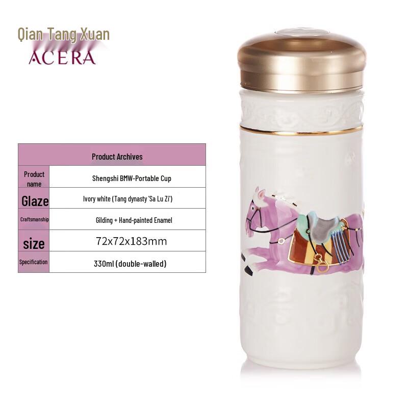 Qian Tang Xuan Prosperous Horse Portable Ceramic Cup
