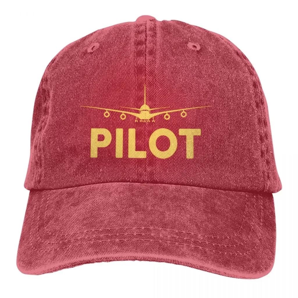Washed Men's Baseball Cap Born To Fly PILOT Trucker Snapback Cowboy Caps Dad Hat Golf Hats