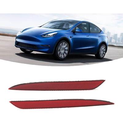 Rear Bumper Reflector Set for Tesla 2020-2023, Left and Right Red Reflector Replacement, ABS and PC Tail Light Reflector Lens, Replaces 1495817-00-C