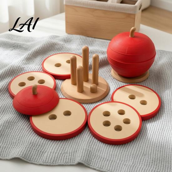 Stacking Puzzle Toy Kit Fruit Shape Toy Fine Motor Skills & Hand-eye Educational Game Coordination Training for Toddlers Boys Girls Hand Eye