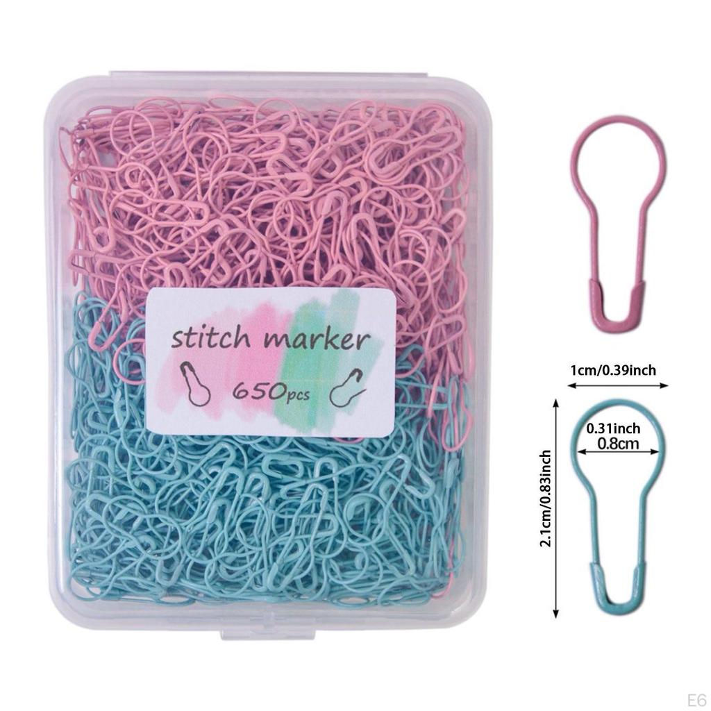 650 Pieces Stitch Markers Knitting Bulb Pins Colorful Large Quantity Crochet for DIY