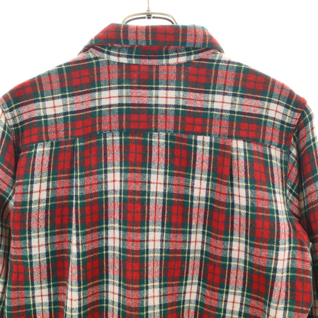 50s vintage Check Pattern Long sleeve Wool shirt S Red Men's Used