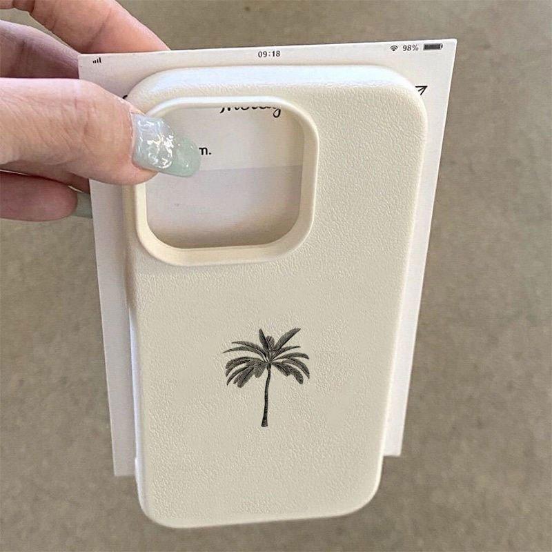 Minimalist Palm Tree Pattern Phone Case For iPhone 11 12 13 14 15 16 17 Pro Max 17 Air 15 14 Plus X XR XS Soft TPU Funda Cover
