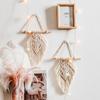 Mini Leaf Tapestry Macrame Wall Hanging Boho Decoration Nursery Home-stay Dorm Apartment Bedroom Headboard Home Decor
