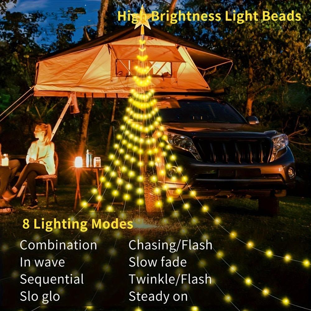 Fließende Wasserfall LED Lichterkette - USB-betrieben, Kupferdraht, Mehrfarbig, Weihnachtsdekoration