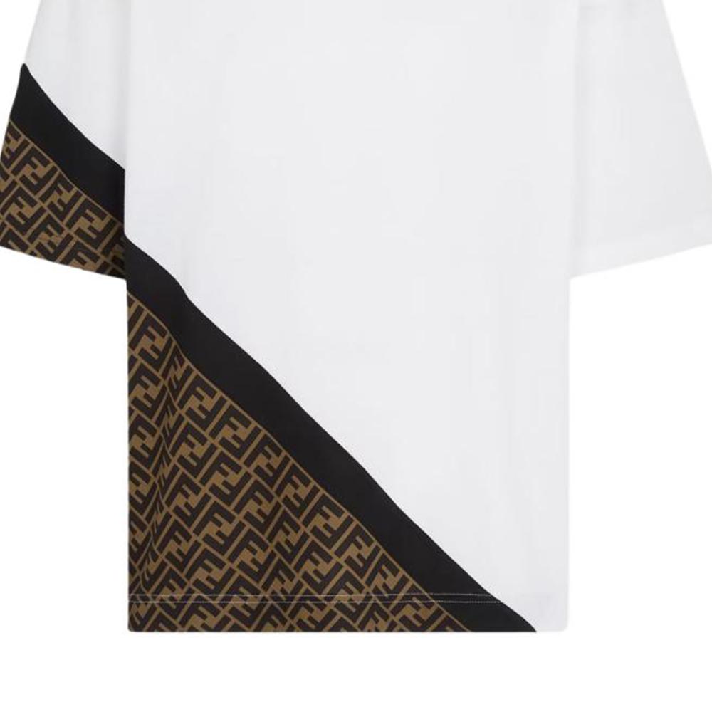 FENDI T-Shirts Men's White Crew Neck Moderate Straight Fit FAF682AN68F1KRQ