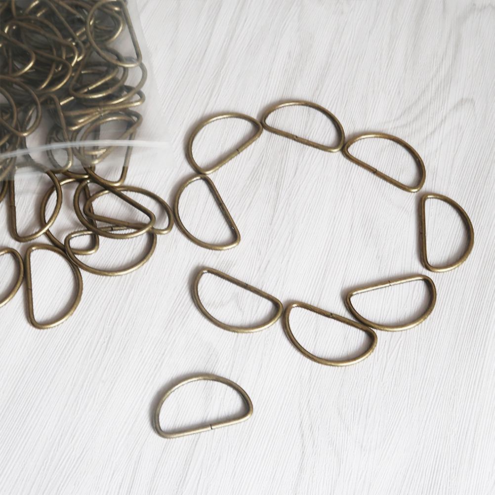20Pcs D Ring Metal Bronze Color for Bags Straps Belts Luggage Backpacks Durable Long Service Life Adjustable D Ring
