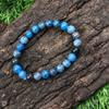 8mm Natural Neon Apatite Gemstone Beads Unisex Stretch Bracelet 7.5" Handmade Jewelry Gift For Love RBB-52