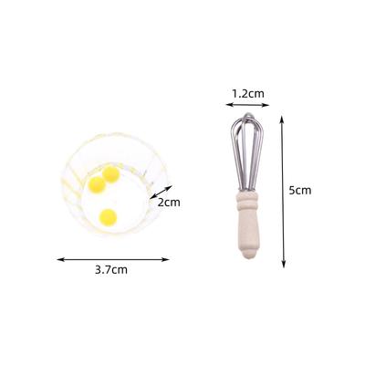 1 Juego de Accesorios de Cocina DIY Batidor de Huevos Lindo de Simulación Bol para Huevos Traje 1:12 Decoración para el Hogar en Miniatura para Casa de Muñecas