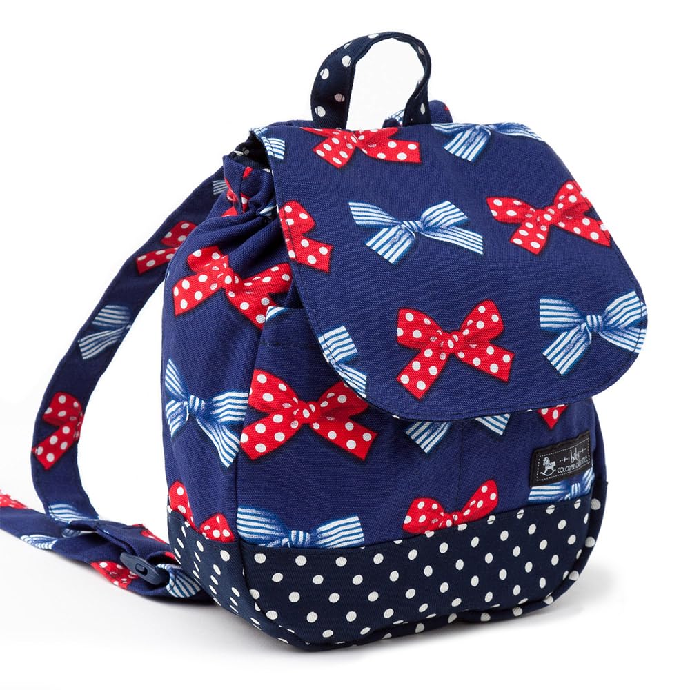 COLORFUL CANDY STYLE Backpack for Perfect for First Cute Polka Dot and Striped French Ribbon Includes Pocket Tissue Pouch Girls, Baby/Kids Backpack,