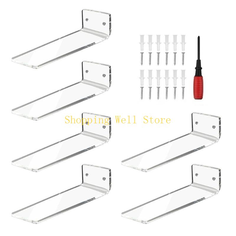 KX4B Stylish Acrylic Floating Shoe Shelves Delicate Wall Mounted Sneaker Display Shelves Display Holder for Home Dormitory