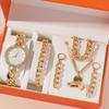 LP36 Set Box Fashion Multi-layer Necklace Earrings Bracelet Watches Sweater Chain Quartz Watch Luxury Jewelry Gifts for Women