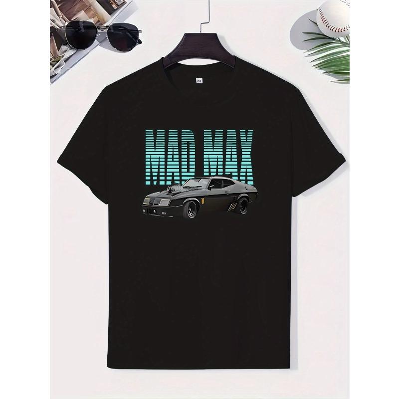 T-shirt Casual da Uomo Taglia Europea Vestibilità Regolare in Misto Poliestere e Spandex con Girocollo e Maniche Corte in Tessuto a Maglia – Moda Estiva con Stampa