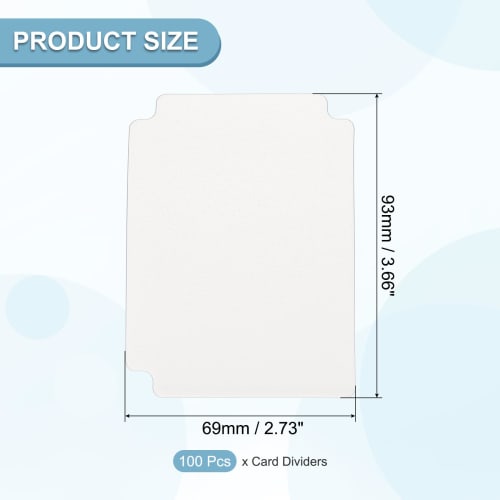 PATIKIL 100pcs Trading Card Dividers, Index Card Football Card Sorter Storage Box Organizer Tray Accessories for Sports Game Baseball Cards, White