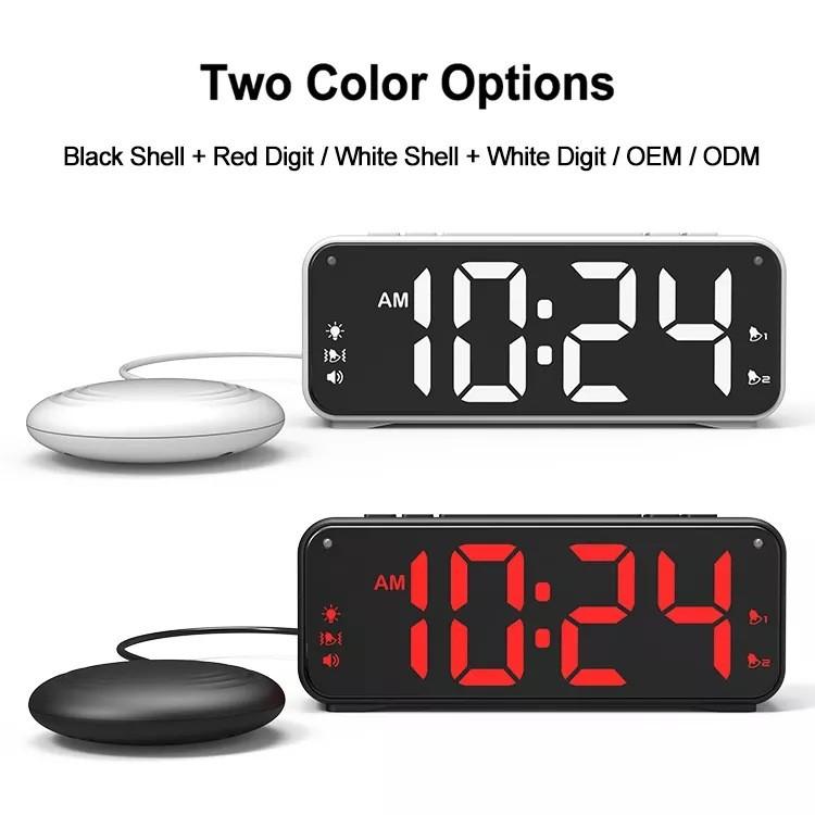 Digital Alarm Clock With Strong Vibrations And Multiple Ringtones For Adults