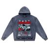 DTG Print Knitted Denim Zip-Up Hoodie Fast Mode Brother Print Zipper Hoodies  