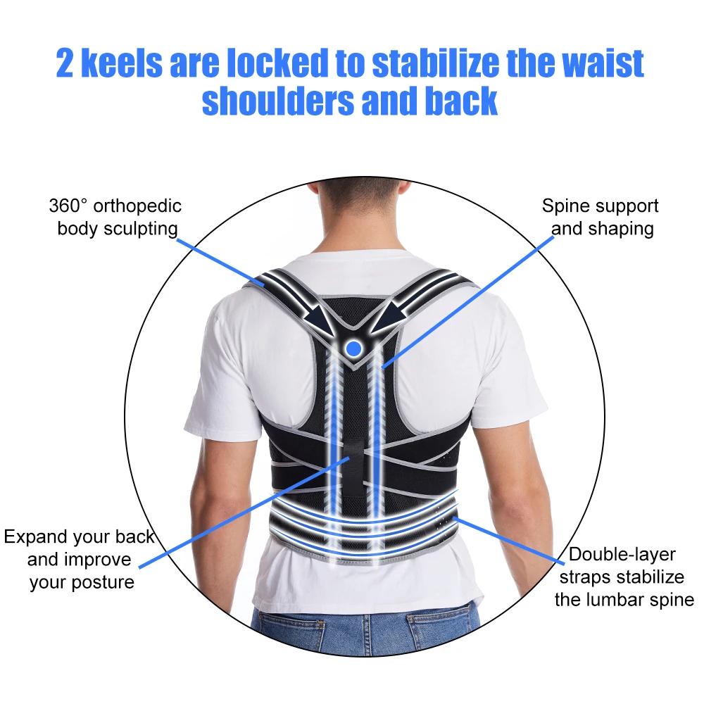 Adjustable Straight Back Shoulder Posture Corrector Lumbar Brace Spine Support Correction Home Office School Shoulder Neck Brace