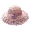 (One Size, Pink) Women Summer Knit Sun Hat Breathable Crochet Flower Wide Brim Sun Protection Fisherman Cap
