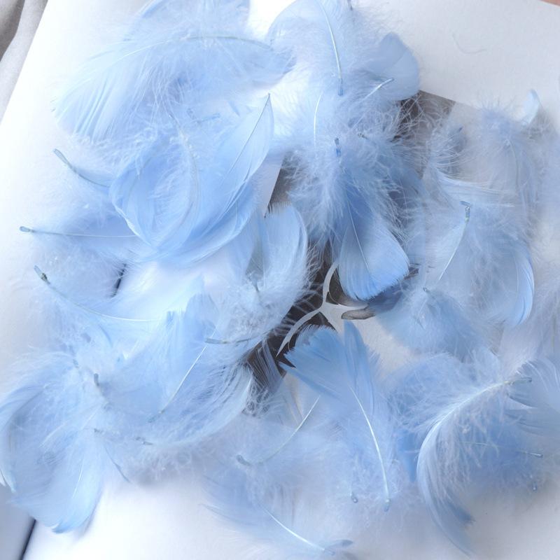 50Pcs Macaron Color Small Feather Small Goose Feather Wedding Festival Event Stage Decoration Gift Box Filling Material