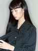 GANISONG Dot Ribbon Tie Blouse_Black