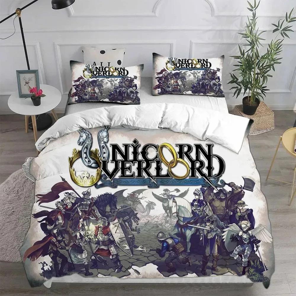 3D-tryckta spel Unicorn Overlord sängkläder täcke täcke sängöverkast påslakan örngott set pojkar vuxenstorlek