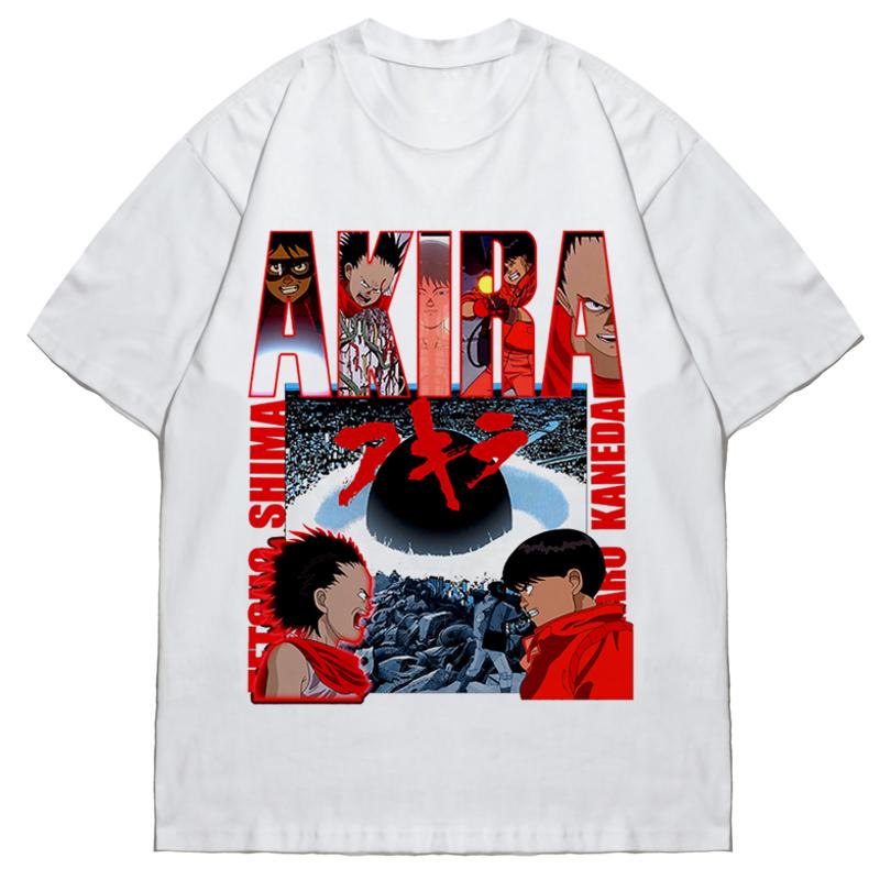 2024 Popular New Style Animation Print Short Sleeve T-shirt for Men and Women Hip Hop High Street Loose Round Neck Pure