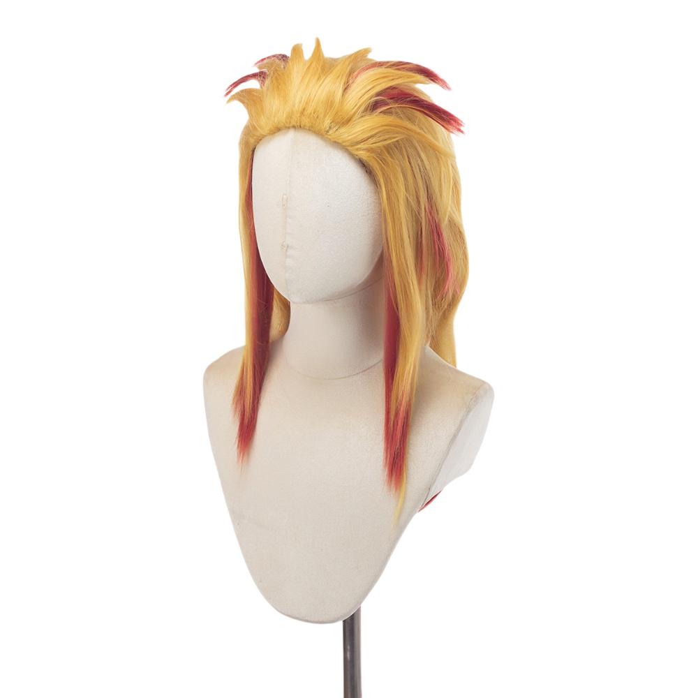 Cosplay paruka Demon Slayer Blade Plamenný pilíř Purgatory Meruňkový Shoulang Gradientní barvení Anime Cosplay paruka Paruka ze syntetických vláken