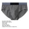 Men Briefs Mid-rise Elastic Waistband Slim Fit Panties Striped Print Patchwork Color U-Convex